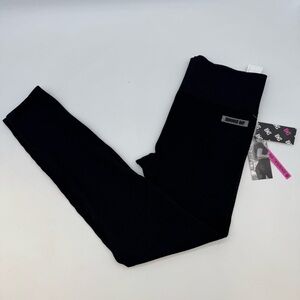 Sommer Ray Black Ribbed High Waist Leggings Size L New